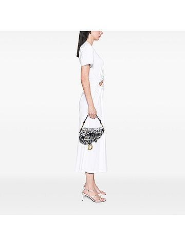 Dior Embroidered Canvas Toile de Jouy Saddle Bag (view 2)