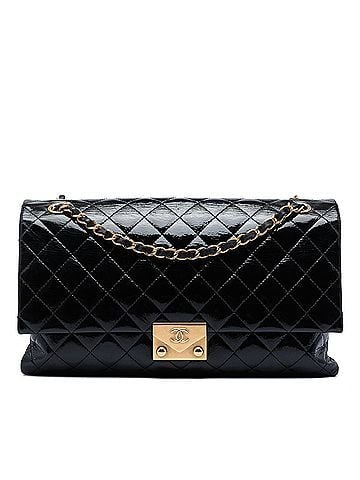 Chanel Quilted Crinkled Patent Pagoda Accordion Flap (view 1)