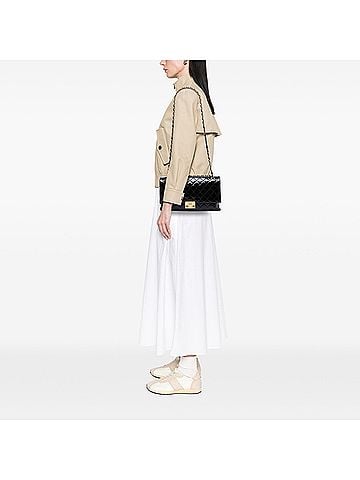 Chanel Quilted Crinkled Patent Pagoda Accordion Flap (view 2)