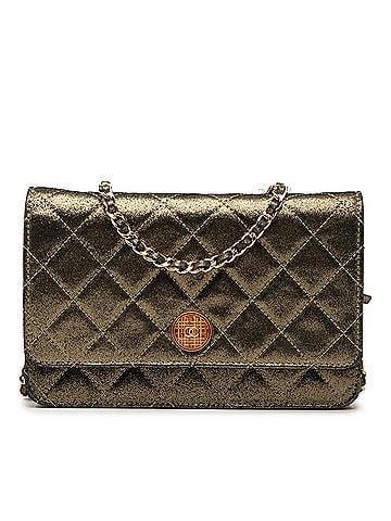 Chanel Quilted Iridescent Lambskin Tartan Button Wallet On Chain (view 1)