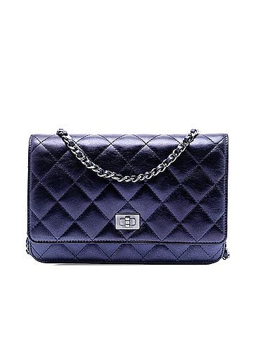 Chanel Quilted Shiny Aged Calfskin Reissue 2.55 Wallet on Chain (view 1)