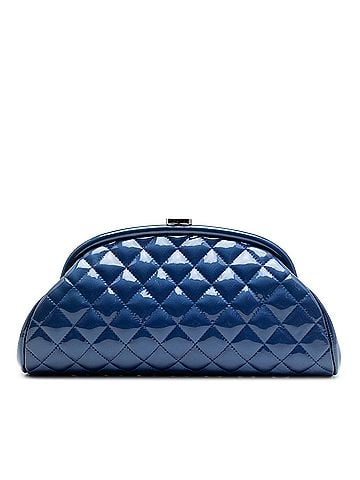 Chanel Quilted Patent Timeless Kiss Lock Clutch (view 1)