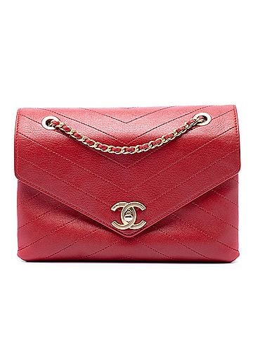 Chanel Small CC Chevron Calfskin Envelope Flap (view 1)
