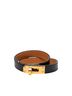 Hermès 100% Leather Black Hermes Mini Kelly Double Tour Bracelet, Size M, Black/Brown Swift Leather, Women's. One size - photo 1