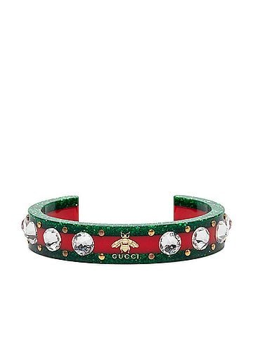 Gucci Gucci Sherry Line Bee Bangle Red Green Plastic Crystal Women's GUCCI (view 1)