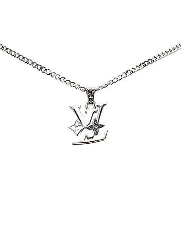 Louis Vuitton Louis Vuitton Monogram Low Chain Necklace MO2254 Silver Metal Pendant for Women LOUIS VUITTON (view 1)
