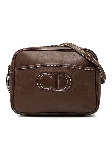 Christian Dior Christian Dior Dior Crossbody Shoulder Bag with CD Logo, Brown Leather, Women's (view 1)