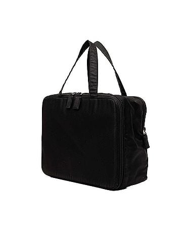Prada Prada Triangle Logo Plate Handbag Cosmetic Bag Black Nylon Women's PRADA (view 2)