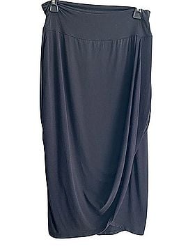 Athleta Black Midi Wrap Skirt Casual Skirt (view 1)