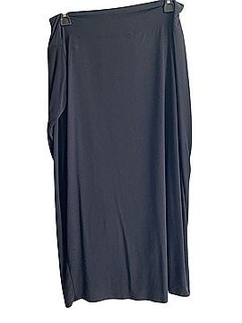 Athleta Black Midi Wrap Skirt Casual Skirt (view 2)