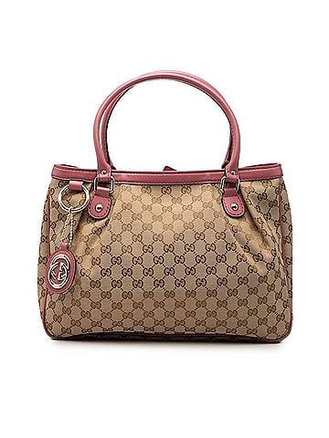 Gucci Gucci GG Canvas Sukey Tote Bag Handbag 296835 Beige Pink Leather Women's GUCCI (view 1)