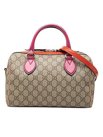 Gucci Gucci GG Supreme Handbag Shoulder Bag 2WAY 409529 Brown Pink Red Patent Leather Women's GUCCI (view 1)