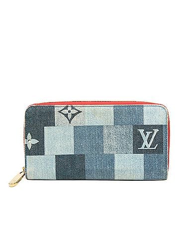 Louis Vuitton Louis Vuitton Monogram Denim Patchwork Zippy Wallet, Round Zipper Long M44938, Indigo Blue Leather, Women's LOUIS VUITTON (view 1)