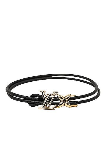 Louis Vuitton Louis Vuitton LV Bloom Bracelet M8142Z Noir Black Gold Plated Leather Women's LOUIS VUITTON (view 1)