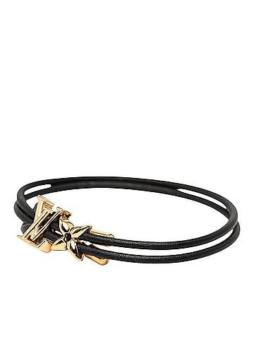 Louis Vuitton Louis Vuitton LV Bloom Bracelet M8142Z Noir Black Gold Plated Leather Women's LOUIS VUITTON (view 2)