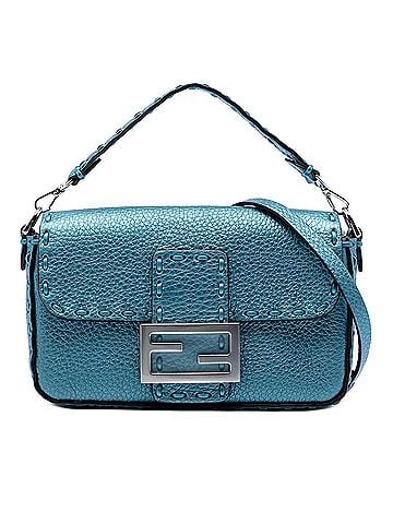 Fendi Mini Metallic Leather Selleria Baguette Satchel (view 1)