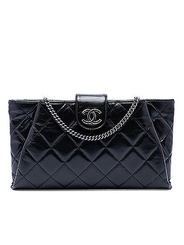 Chanel Quilted Glazed Calfskin Coco Pleats Chain Clutch (view 1)