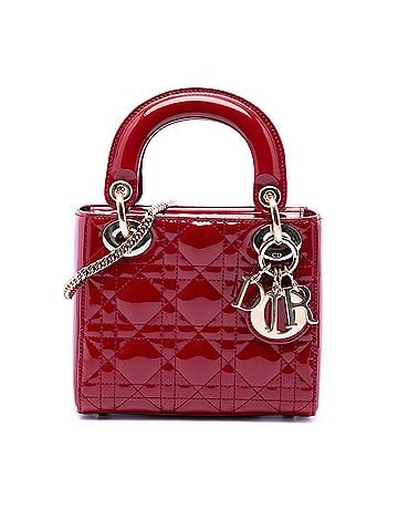 Dior Mini Patent Cannage Lady Dior (view 1)