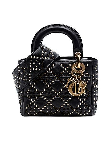 Dior Mini Lambskin Cannage Studded Supple Lady Dior (view 1)