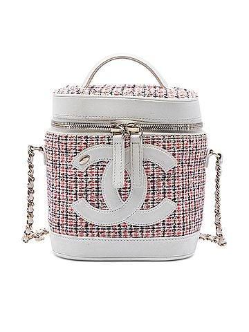 Chanel Tweed and Lambskin Vanity Cosmetic Case (view 1)