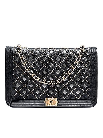 Chanel Studded Grained Calfskin Boy Wallet On Chain (view 1)
