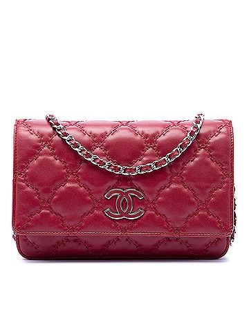 Chanel CC Quilted Calfskin Double Stitch Hamptons Wallet on Chain (view 1)