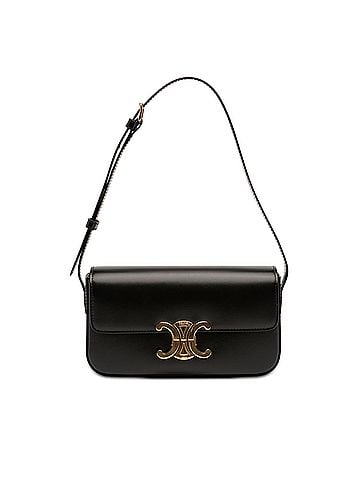 Céline Shiny Calfskin Triomphe Claude Shoulder Bag (view 1)