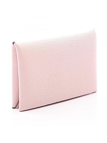 Hermès Hermes Calvi Wallet - Coin Purse, Leather, Chevre Pink (view 2)
