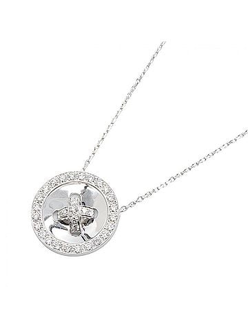 Van Cleef & Arpels Van Cleef & Arpels Boutonniere Diamond Necklace, 18K White Gold (18KWG), Diamond, Women's, Silver Tone, Clear Tone (view 1)