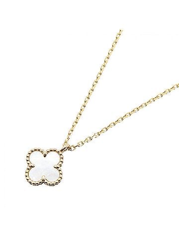 Van Cleef & Arpels Van Cleef & Arpels Sweet Alhambra Mother of Pearl Necklace, 18K Yellow Gold, Pearl, Women's, Gold/White Tones, VCARF69100 (view 1)