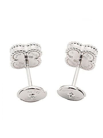 Van Cleef & Arpels Van Cleef & Arpels Sweet Alhambra Mother-of-Pearl Earrings, 18K White Gold (18KWG), Mother-of-Pearl, Women's, White/Silver Tone, VCARA44800 (view 2)