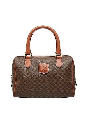 Céline Celine Macadam Mini Boston Bag Handbag Brown Leather Women's CELINE (view 1)