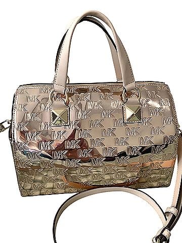 Michael Kors Grayson Patent Leather Duffel Bag  Leather Satchel (view 2)