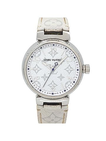 Louis Vuitton Louis Vuitton Tambour GM Monogram White QA114 Men's Watch Quartz (view 1)