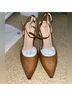 Journee Collection 100% Suede Tan Brown Heels Size 10 - photo 5