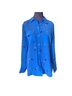 Equipment 100% Silk Print Blue Long Sleeve Button-Down Shirt Size L - photo 1