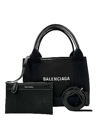 Balenciaga Balenciaga BALENCIAGA Women's Handbag, Canvas, Navy Cabas XS, Black, with Pouch, Mini Bag (view 1)