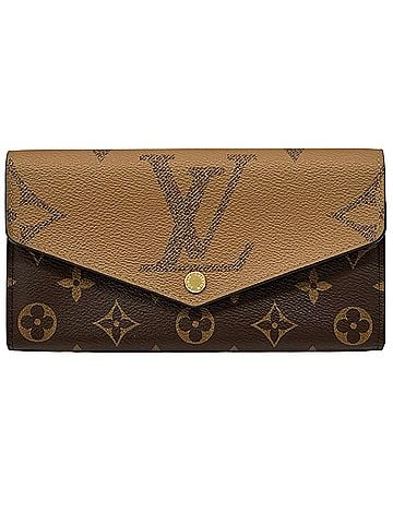 Louis Vuitton Louis Vuitton LOUIS VUITTON Monogram Giant Reverse Wallet, Women's & Men's, Brand Long Portefeuille Sarah, Brown, M80726, Bicolor (view 1)