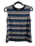 Trina Turk Stripes Blue Black White Sleeveless Top Size XS - photo 1