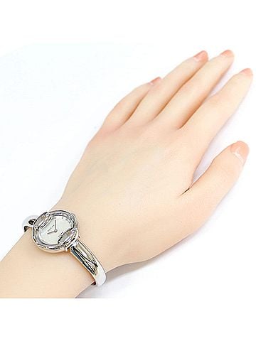 Gucci Gucci watch, stainless steel 1400L quartz, polished, ladies' GUCCI white shell. (view 2)