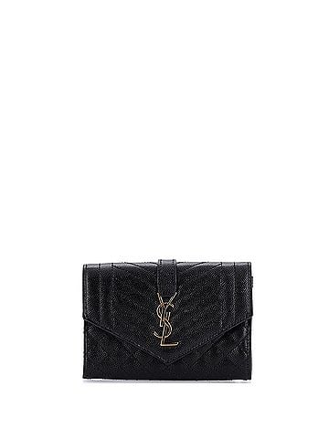 Saint Laurent Classic Monogram Flap Wallet Mixed Matelasse Leather Small (view 1)