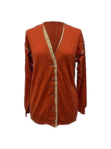 Chloé Chloé V-Neck Cardigan in Rust Cashmere (view 1)