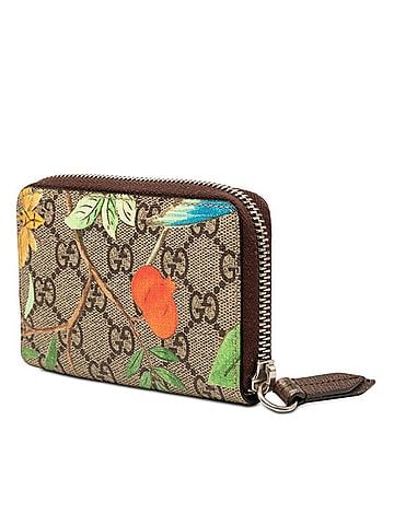 Gucci Gucci GG Supreme Tian Round Zip Wallet/Coin Purse 427013 Beige Brown Leather Women's GUCCI (view 2)