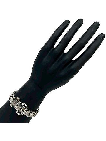 Hermès HERMES Boucles Sellier MM Bracelet, Sterling Silver 925, Chain Accessory, Silver, 41947 (view 2)