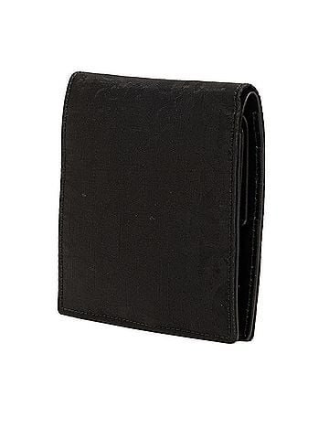 Christian Dior Christian Dior Dior Oblique Jacquard Bi-fold Wallet, Black Nylon Leather, Women's (view 2)