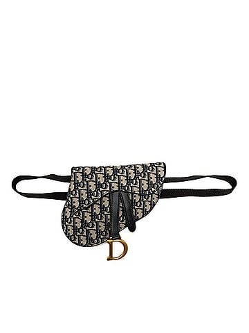 Christian Dior Christian Dior Dior Oblique Saddle Shoulder Bag, Beige, Navy, Black Canvas Leather, Women's. (view 1)