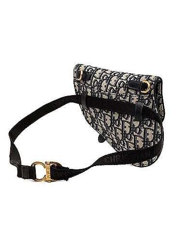 Christian Dior Christian Dior Dior Oblique Saddle Shoulder Bag, Beige, Navy, Black Canvas Leather, Women's. (view 2)