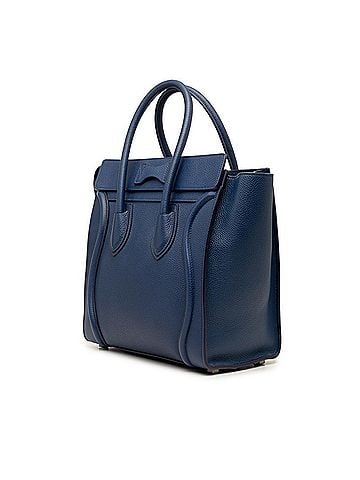 Céline Celine Luggage Micro Shopper Handbag Tote Bag Navy Leather Women's CELINE (view 2)