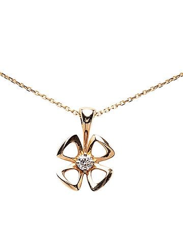 Bvlgari Bulgari Fiorever Chain Pendant Necklace with Diamonds, 18K Yellow Gold (Au750), Women's BVLGARI (view 1)