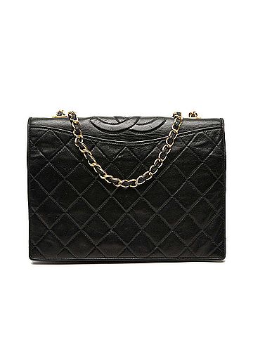 Chanel Chanel Coco Mark Matelassé Chain Shoulder Bag, Black Lambskin, Women's CHANEL (view 1)